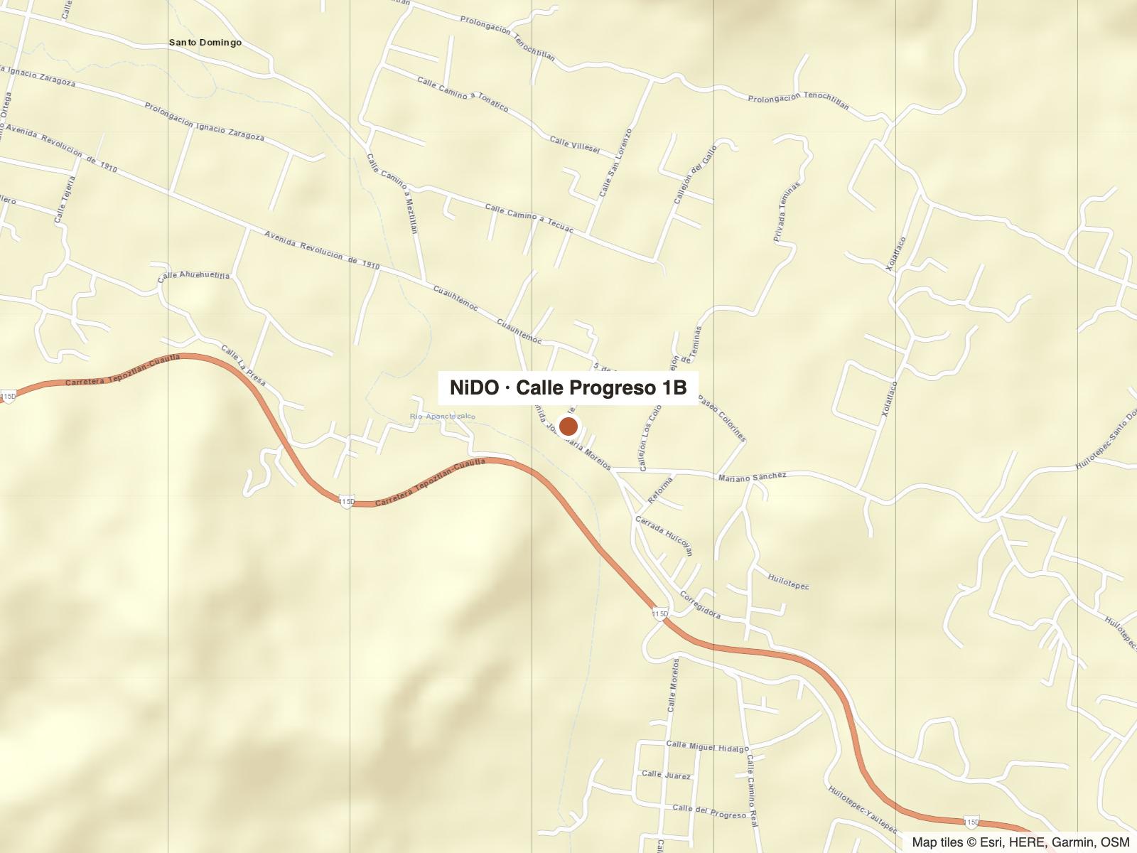 Mapa: NiDO, Calle Progreso 1B, Ixcatepec, Tepoztlán